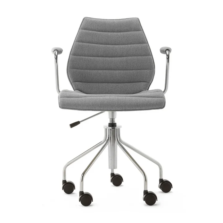 Maui Soft Office chair with armrests and castors, Noma / gray by Kartell