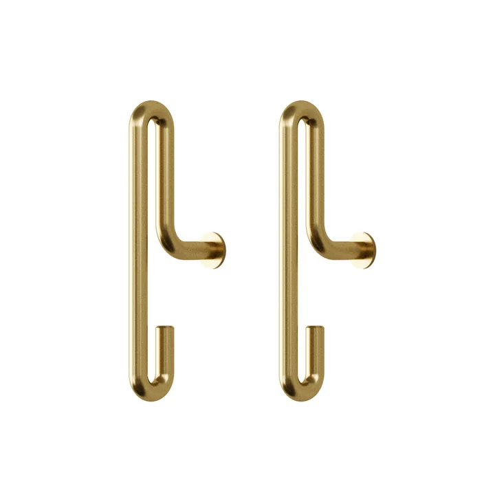 Wall Hook small, matt gold (set of 2) from Moebe