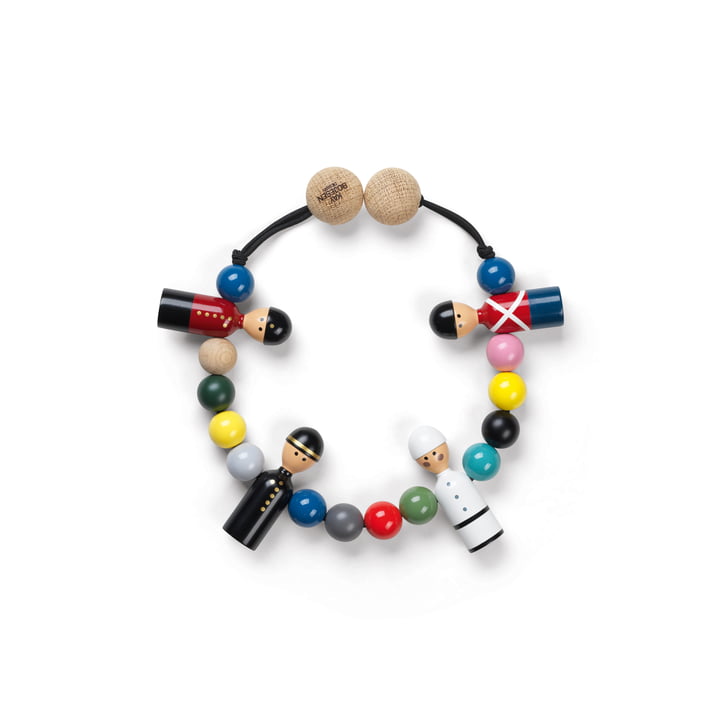 Pram chain, beech multicoloured by Kay Bojesen
