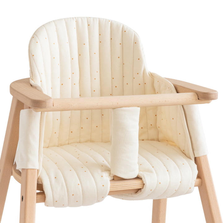 Cushion for Growing Green child chair from Nobodinoz in honey sweet dots natural
