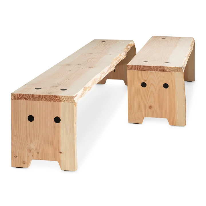 The Forestry bench from Weltevree in its various sizes