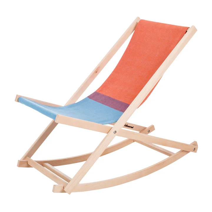 The Beach Rocker rocking chair from Weltevree in red / blue