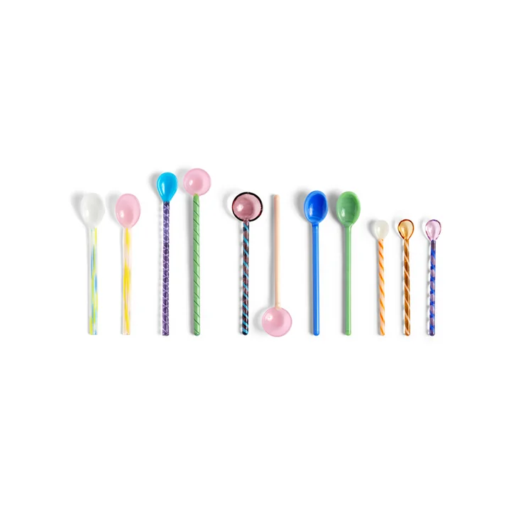 The wonderful glass spoons from HAY in the set