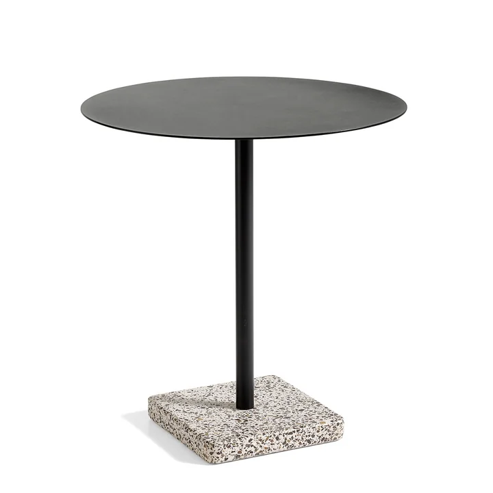 Terrazzo Table round Ø 70 cm, grey/ anthracite from HAY