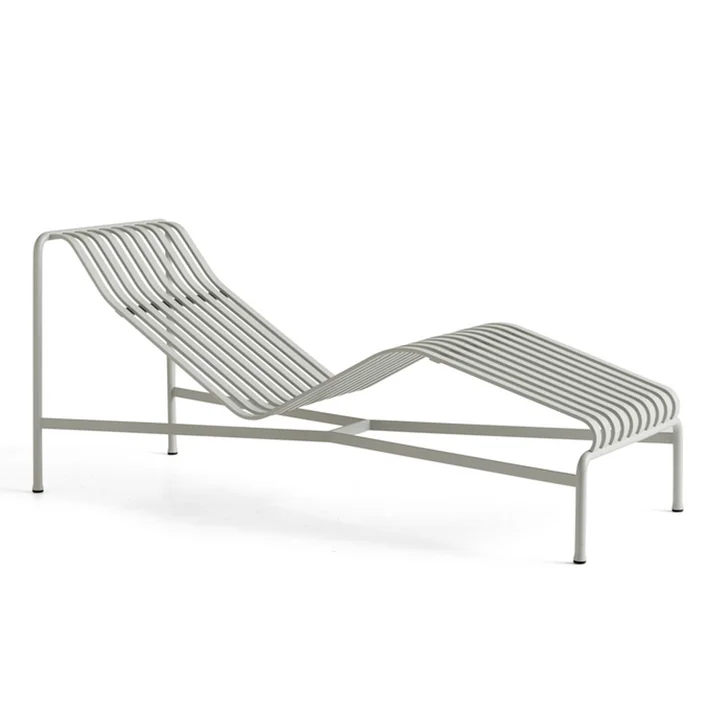 Palissade Chaise Longue Deck chair, sky grey from HAY