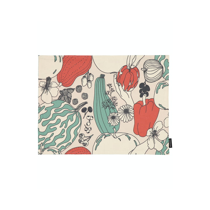 The Vihannesmaa placemat from Marimekko in cotton white / red / green