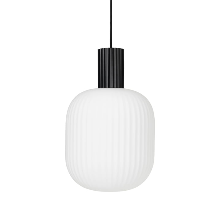 The Lolly pendant lamp from Broste Copenhagen in black / white, Ø 27 cm