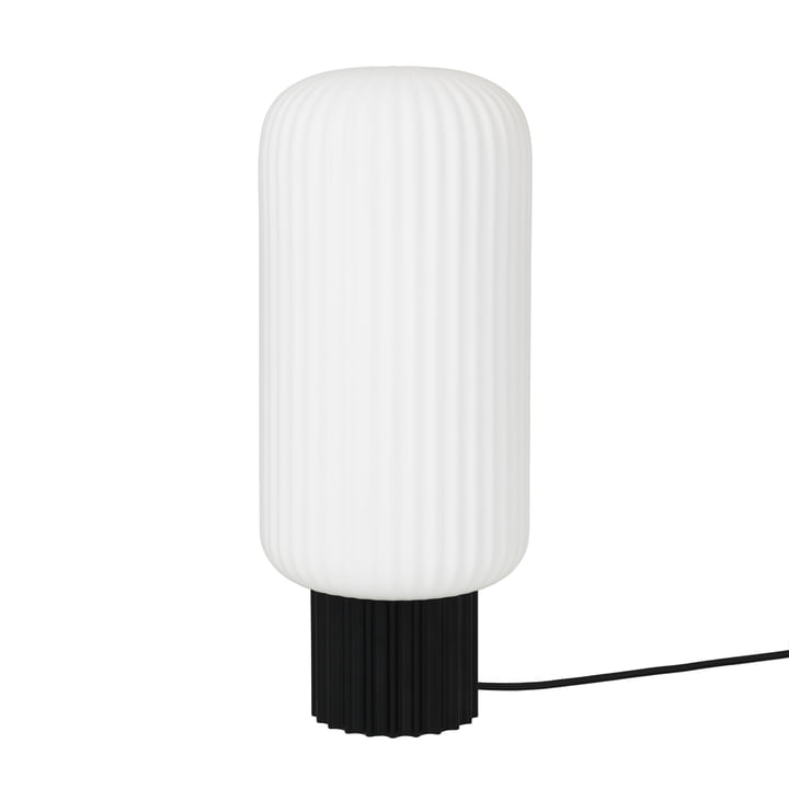 The Lolly table lamp by Broste Copenhagen in black / white, Ø 16 x H 39 cm