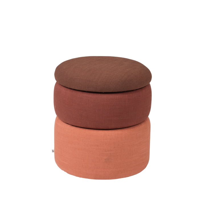 The Pond pouf from Broste Copenhagen in rustic shades, Ø 68 x H 30 cm