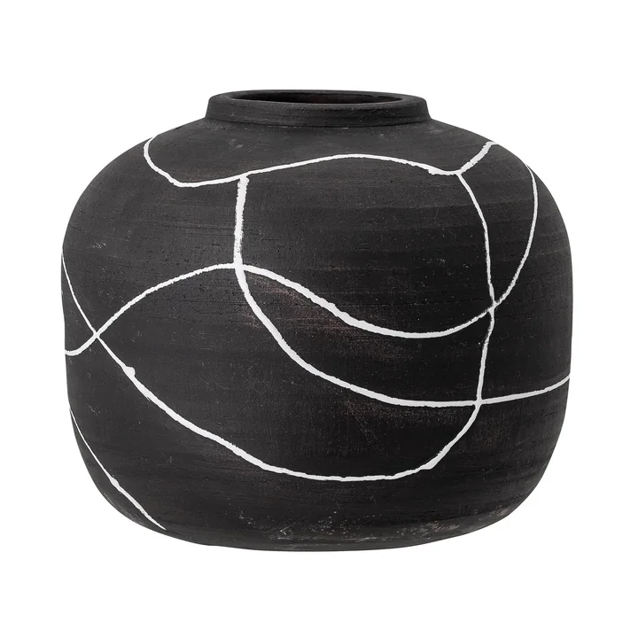 Niza Vase, H 16,5 cm from Bloomingville in black