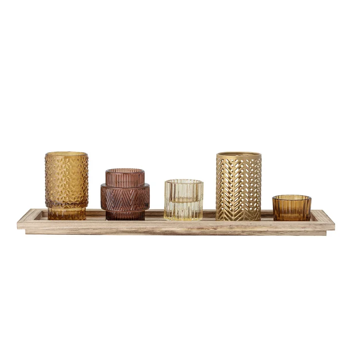 The tealight holder set from Bloomingville , brown (6 pcs.)