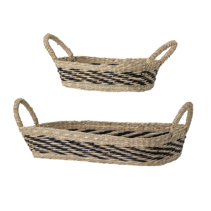 Sea grass basket set rectangular from Bloomingville in brown (set of 2)