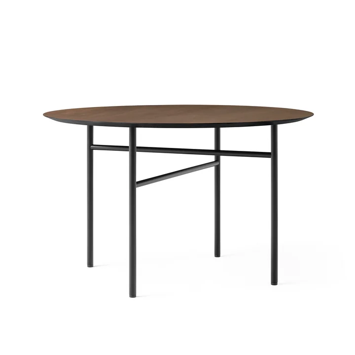 Snaregade Table, Ø 120 cm, oak veneer black stained (dark) from Audo
