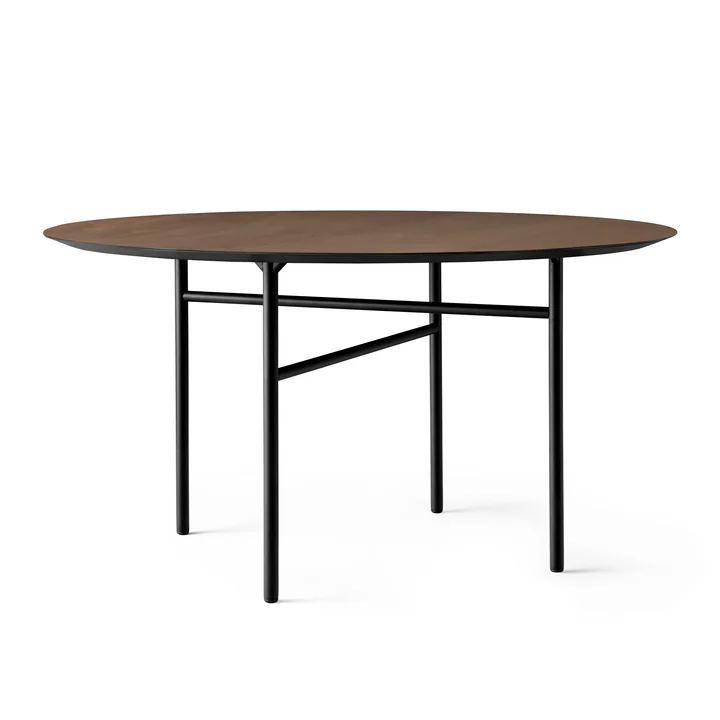 Snaregade Table, Ø 138 cm, oak veneer stained black (dark) from Audo