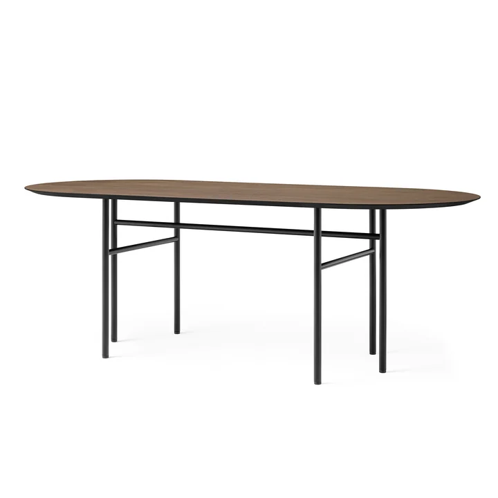 Snaregade Table oval, 95 x 210 cm, black / oak stained from Audo