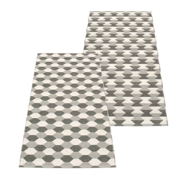 Dana Reversible rug, 70 x 160 cm, warm grey by Pappelina