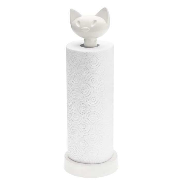 The MIAOU kitchen roll holder from Koziol in cotton white