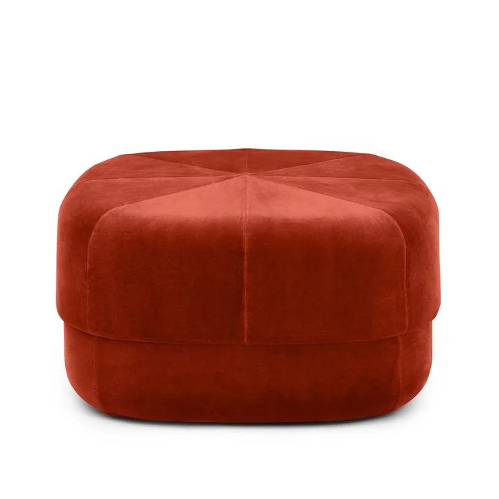 The Circus Pouf large from Normann Copenhagen , rust red velour