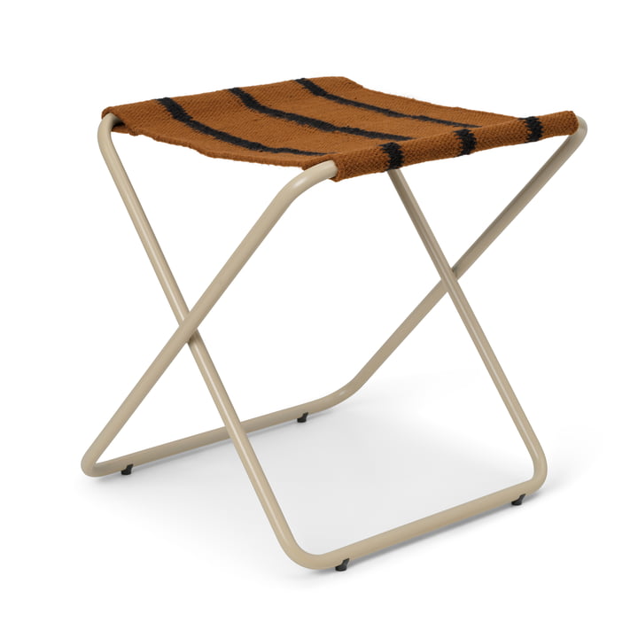 The Desert stool by ferm Living in cashmere / stripe