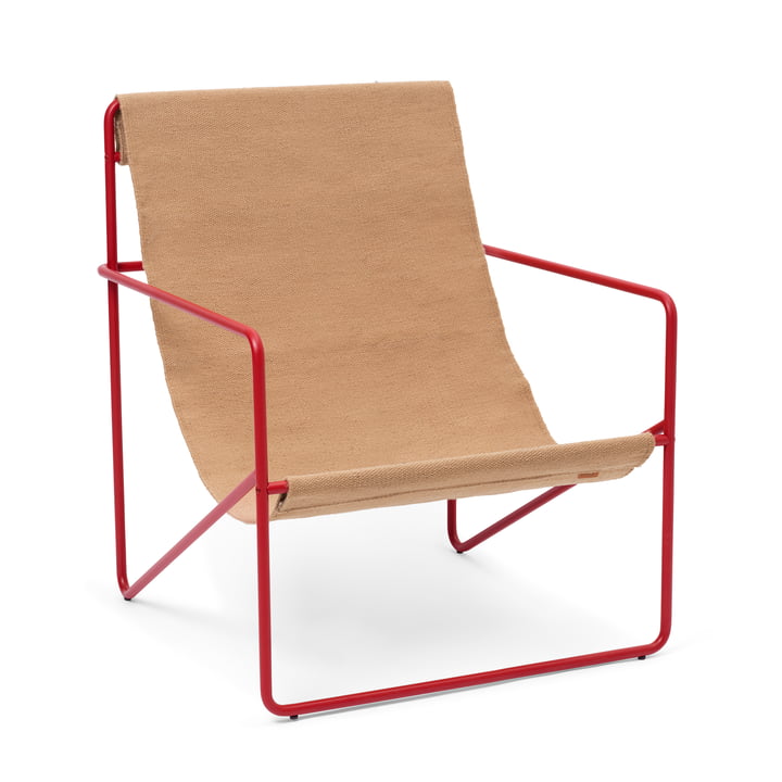 The Desert Lounge Chair from ferm Living in poppy red / sand