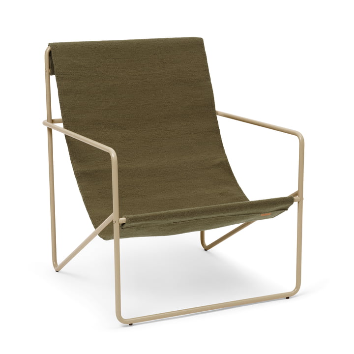 The Desert Lounge Chair from ferm Living in cashmere / olive