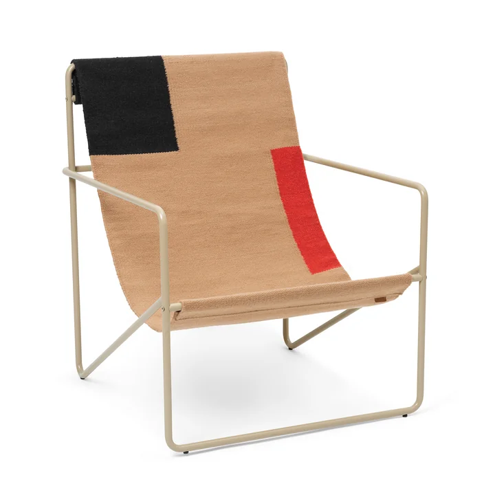 The Desert Lounge Chair from Ferm Living in cashmere / block