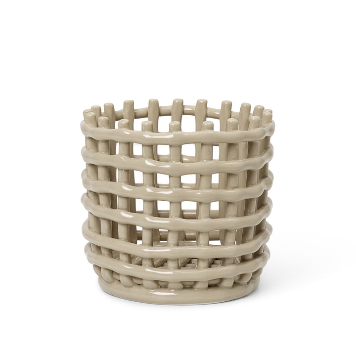 The small ceramic basket by ferm Living in cashmere