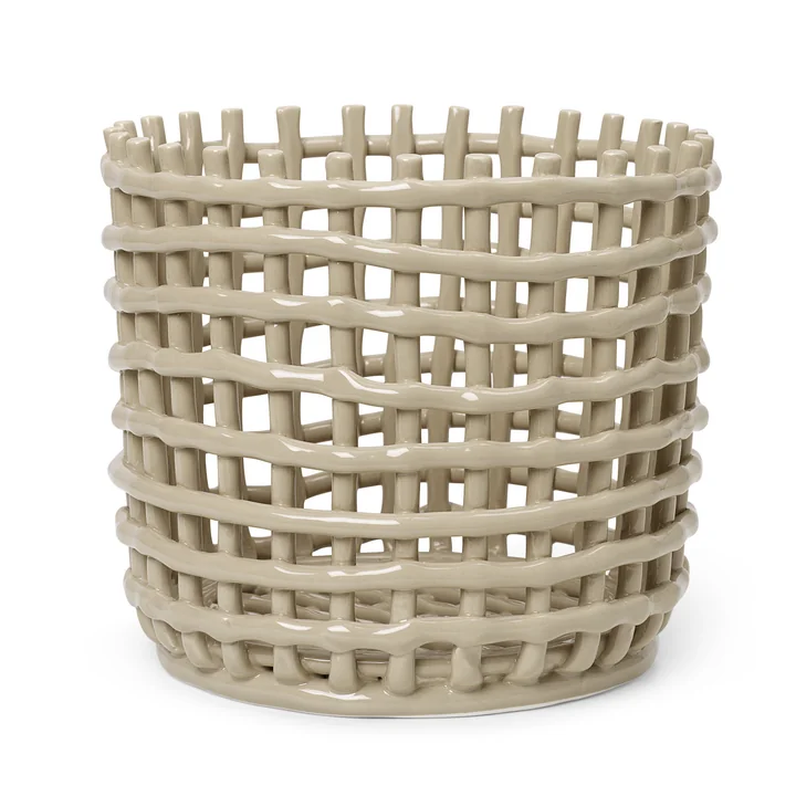 The large ceramic basket from Ferm Living in cashmere