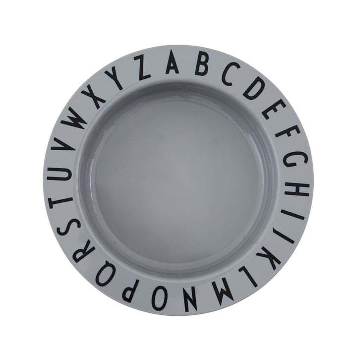 The Eat & Learn Tritan plate deep from Design Letters in grey