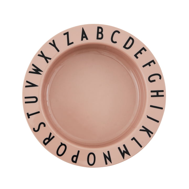 The Eat & Learn Tritan plate deep from Design Letters in nude