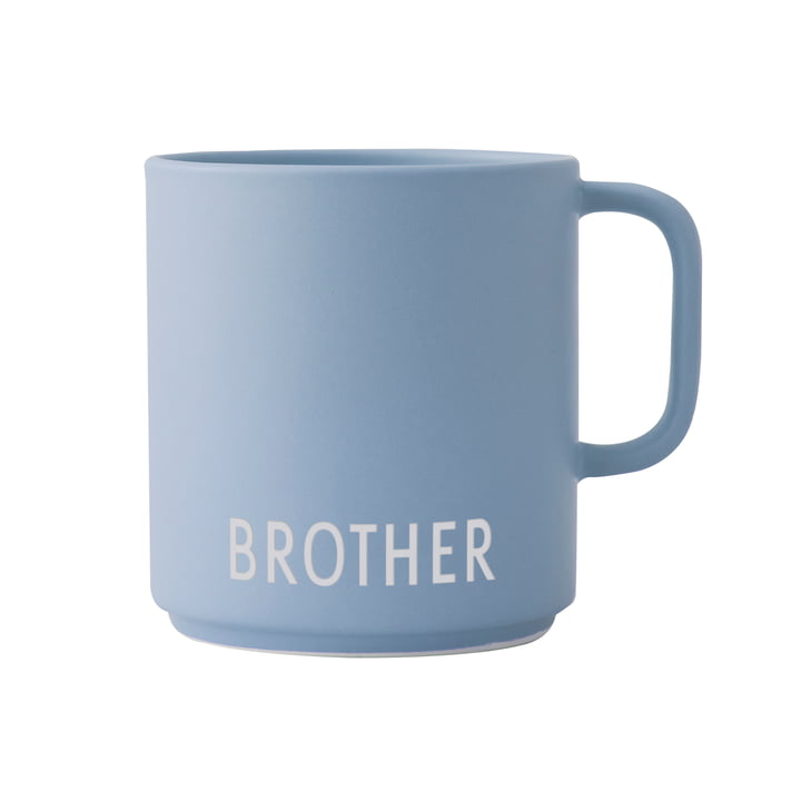 The AJ Mini Favourite porcelain mug with handle from Design Letters , Brother / light blue