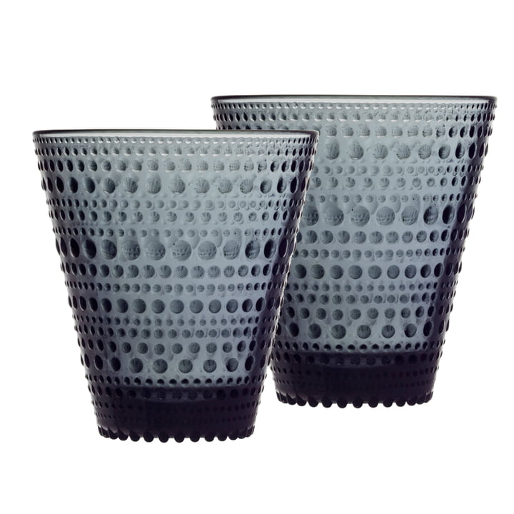 The Kastehelmi Drinking glass 30 cl from Iittala , dark grey (set of 2)