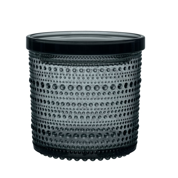 The Kastehelmi storage jar from Iittala , 116 x 114 mm, dark grey