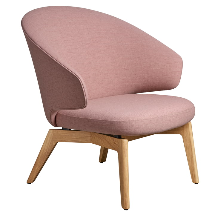 Let Lounge chair wooden frame from Fritz Hansen in orange-red / oak