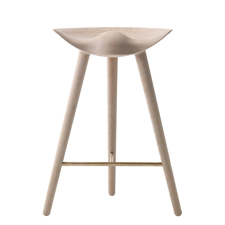 ML42 Bar stool H 69 cm from by Lassen in oak / brass