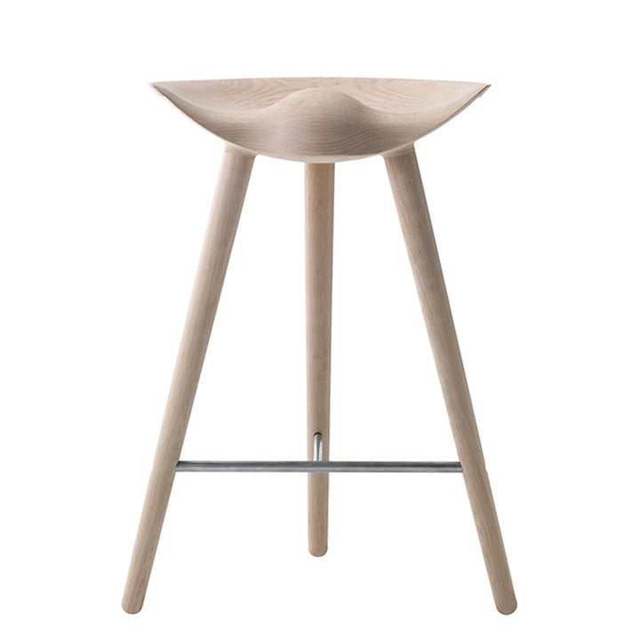 ML42 Bar stool H 69 cm from by Lassen in oak / stainless steel
