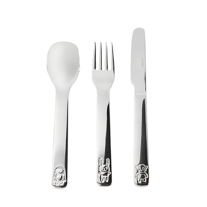 The We Love Animals children's cutlery from OYOY , stainless steel, (set of 3)
