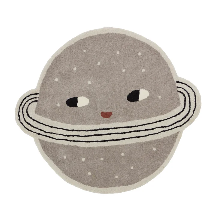 The Planet children's carpet from OYOY , 100 x 116 cm, clay