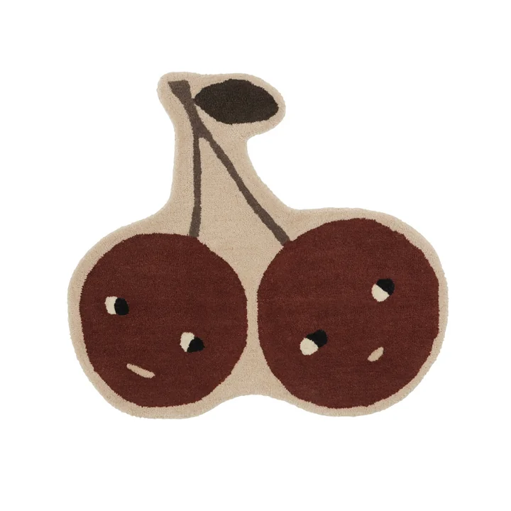 The Cherry children's carpet from OYOY , 76 x 86 cm, nutmeg