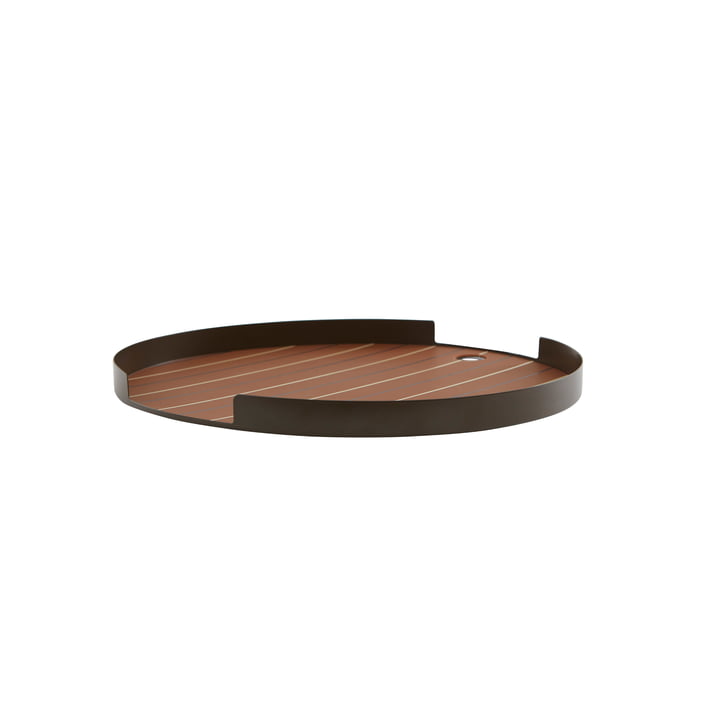 The Oka tray from OYOY , Ø 32.4 x H 2.3 cm, choco