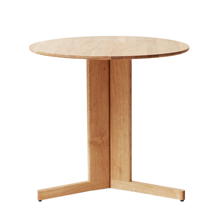 Trefoil Table, Ø 75 cm, oak white pigmented from Form & Refine