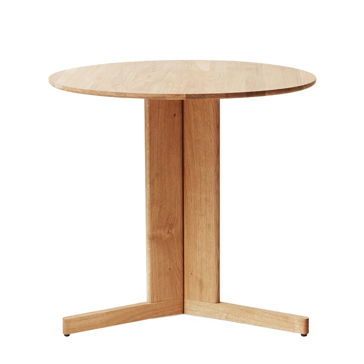 Trefoil Table, Ø 75 cm, white pigmented oak by Form & Refine