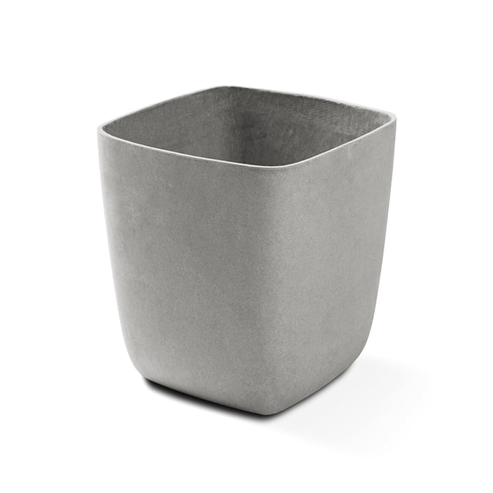 The Osaka plant pot from Eternit , 35 x 35 x 36 cm, natural grey