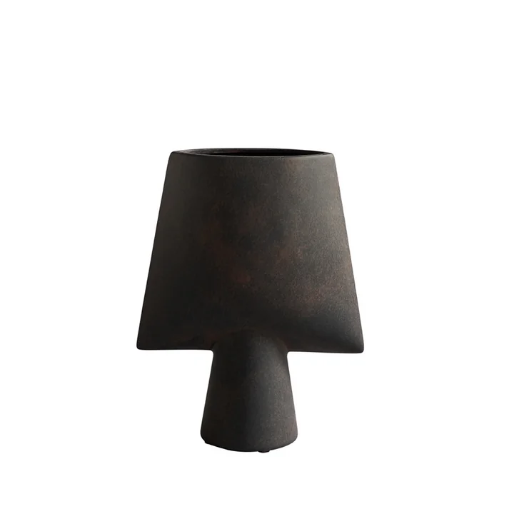 The Sphere Vase Square Mini from 101 Copenhagen, coffee / dark brown