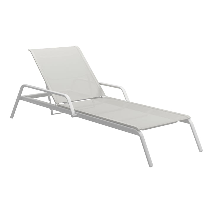 The Helio sun lounger with adjustable backrest from Gloster in white