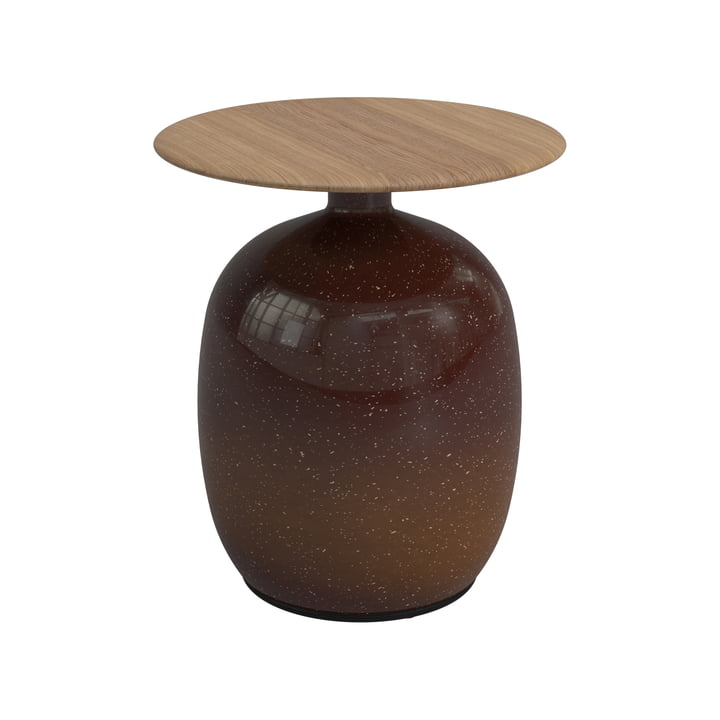 The Blow side table low from Gloster , Ø 42 x H 46,5 cm, clay