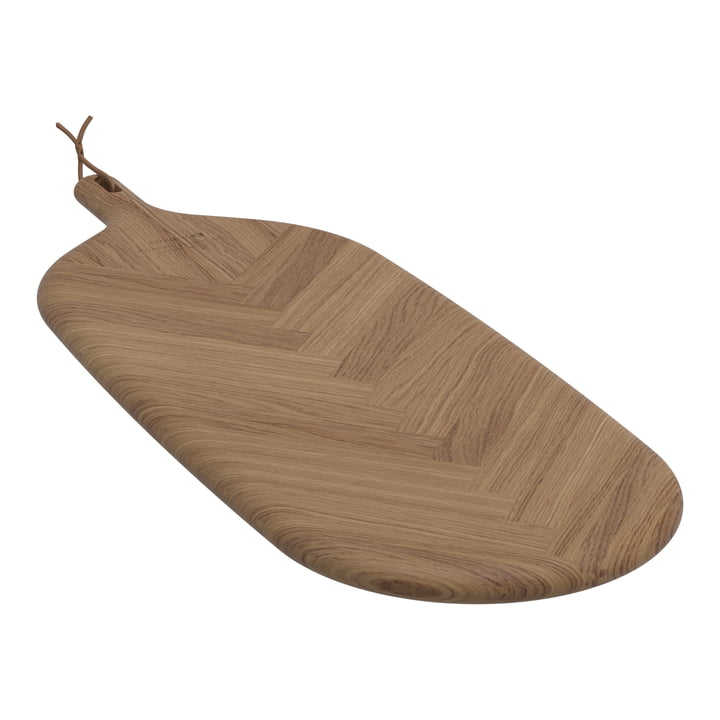 The Deco Leaf cutting board from Gloster , large, 65.5 cm x 24 cm, teak