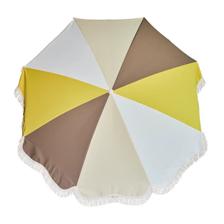 The Retro parasol Ø 200 cm from Jan Kurtz , white / taupe / nature / yellow