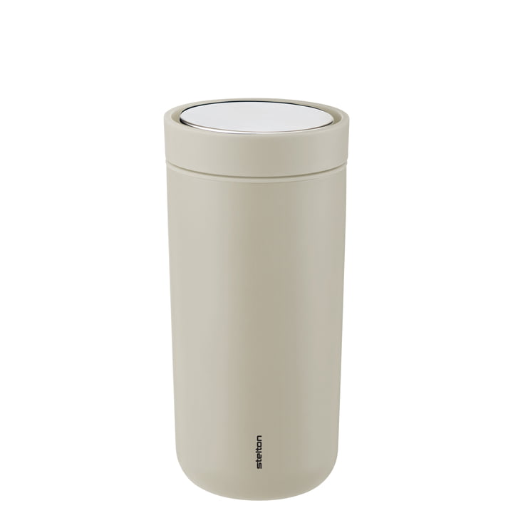 The To Go Click cup from Stelton , 0.4 l, double-walled, soft sand
