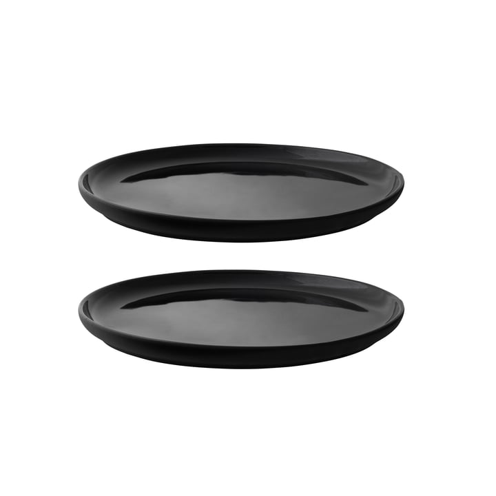 The Theo plates from Stelton , Ø 22 cm, black (set of 2)